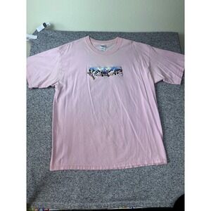 Gildan Ultra Cotton Pink Cow Embroidery Graphic T-Shirt Womens XL Short Sleeve